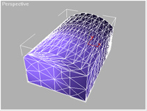 Box With Curved Segment - Shaded View with Wireframed Edges
