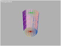 Cylinder Mesh TexPloded with 45deg. Normal Threshold into 8 Meshes