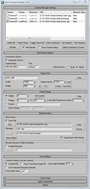batch camera render screenshoot
