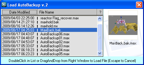 Load AutoBackup File